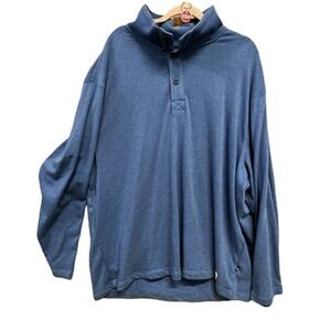 Nautica Jeans Co Blue Mock Neck Snap Pullover Mens Long Sleeve Shirt 2X